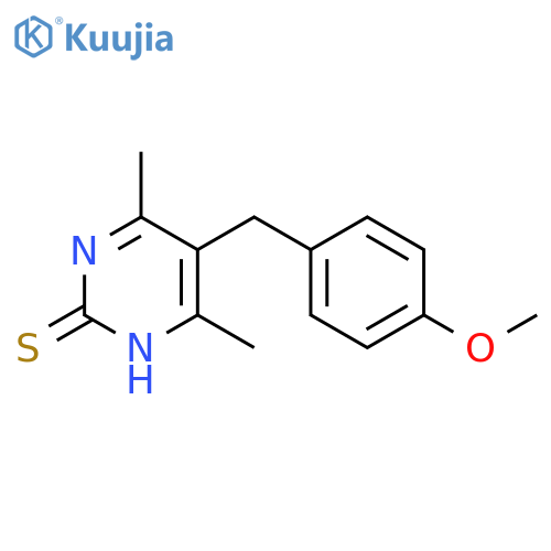 5-(4-methoxyphenyl)methyl-4,6-dimethylpyrimidine-2-thiol structure