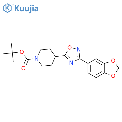 tert-butyl 4-[3-(2H-1,3-benzodioxol-5-yl)-1,2,4-oxadiazol-5-yl]piperidine-1-carboxylate structure