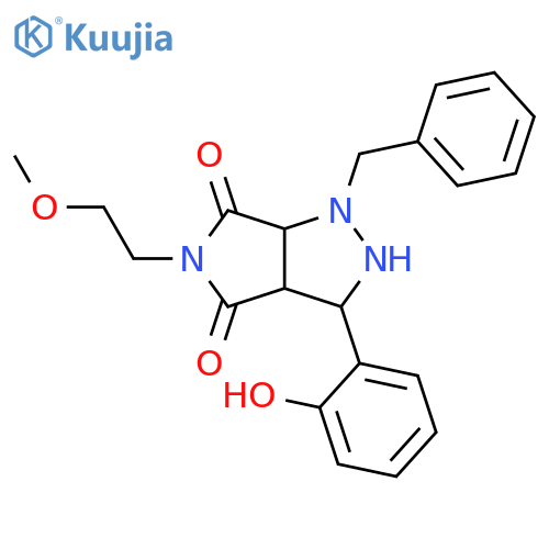 1-benzyl-3-(2-hydroxyphenyl)-5-(2-methoxyethyl)-octahydropyrrolo[3,4-c]pyrazole-4,6-dione structure