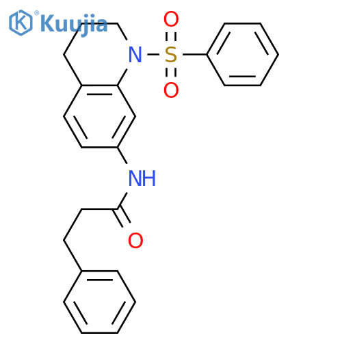 N-[1-(benzenesulfonyl)-1,2,3,4-tetrahydroquinolin-7-yl]-3-phenylpropanamide structure