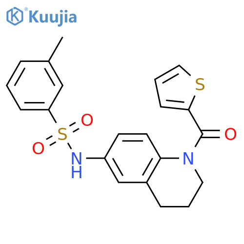 3-methyl-N-[1-(thiophene-2-carbonyl)-1,2,3,4-tetrahydroquinolin-6-yl]benzene-1-sulfonamide structure
