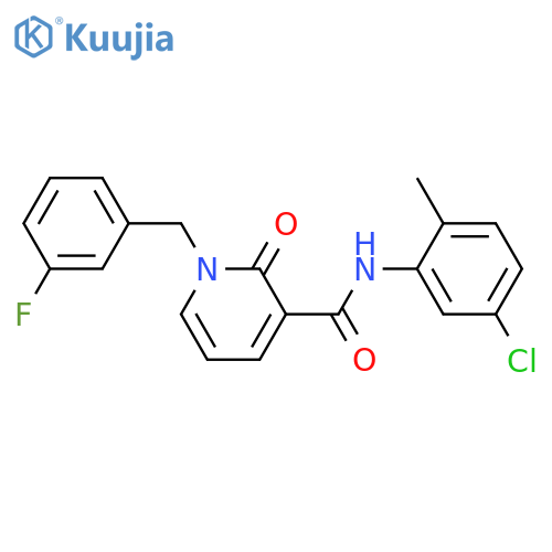 N-(5-chloro-2-methylphenyl)-1-[(3-fluorophenyl)methyl]-2-oxo-1,2-dihydropyridine-3-carboxamide structure