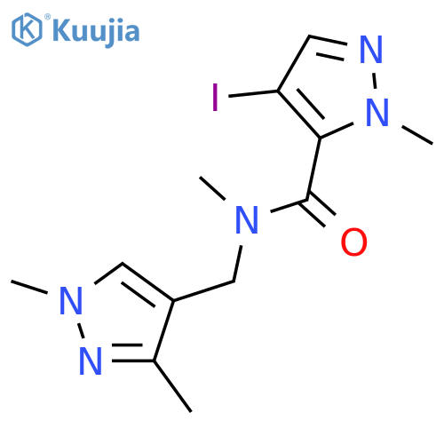<br>4-Iodo-2-methyl-2H-pyrazole-3-carboxylic acid (1,3-dimethyl-1H-pyrazol-4-yl methyl)-methyl-amide structure