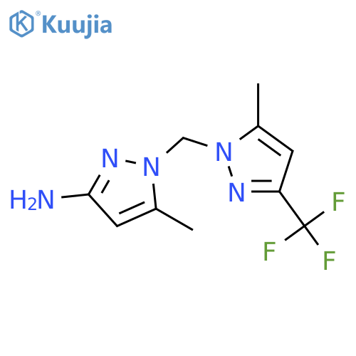 5-methyl-1-{5-methyl-3-(trifluoromethyl)-1H-pyrazol-1-ylmethyl}-1H-pyrazol-3-amine structure