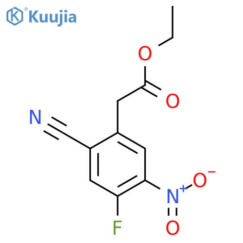 Ethyl 2-(2-cyano-4-fluoro-5-nitrophenyl)acetate structure