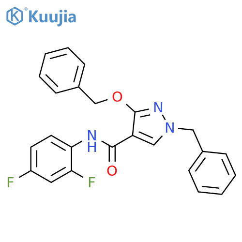 1-benzyl-3-(benzyloxy)-N-(2,4-difluorophenyl)-1H-pyrazole-4-carboxamide structure
