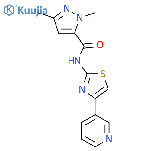 1,3-dimethyl-N-[4-(pyridin-3-yl)-1,3-thiazol-2-yl]-1H-pyrazole-5-carboxamide structure