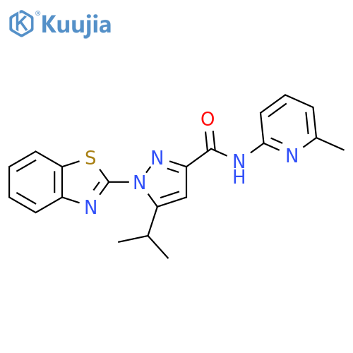 1-(1,3-benzothiazol-2-yl)-N-(6-methylpyridin-2-yl)-5-(propan-2-yl)-1H-pyrazole-3-carboxamide structure