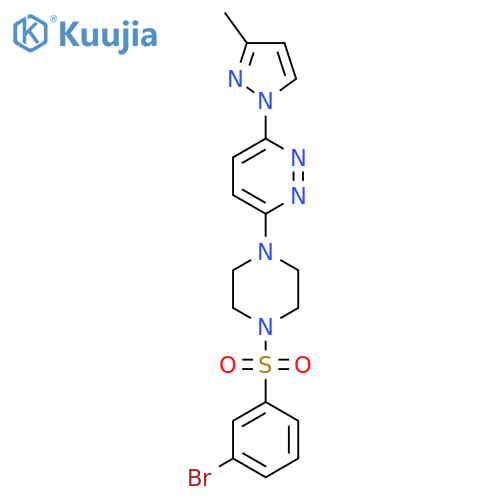 3-[4-(3-bromobenzenesulfonyl)piperazin-1-yl]-6-(3-methyl-1H-pyrazol-1-yl)pyridazine structure