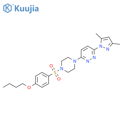 3-[4-(4-butoxybenzenesulfonyl)piperazin-1-yl]-6-(3,5-dimethyl-1H-pyrazol-1-yl)pyridazine structure
