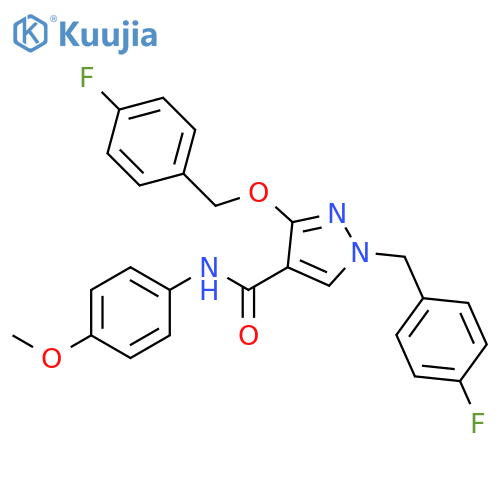 3-[(4-fluorophenyl)methoxy]-1-[(4-fluorophenyl)methyl]-N-(4-methoxyphenyl)-1H-pyrazole-4-carboxamide structure