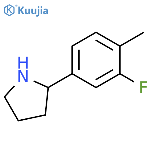 2-(3-fluoro-4-methylphenyl)pyrrolidine structure