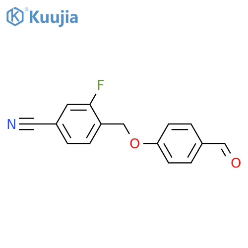3-fluoro-4-[(4-formylphenoxy)methyl]benzonitrile structure