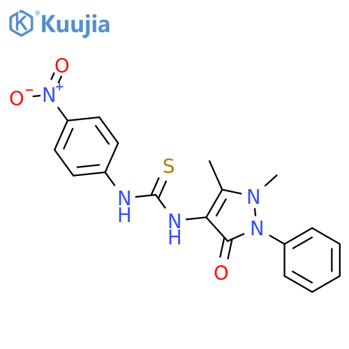 N-(1,5-Dimethyl-3-oxo-2-phenyl-2,3-dihydro-1H-pyrazol-4-yl)-N'-(4-nitrophenyl)thiourea structure