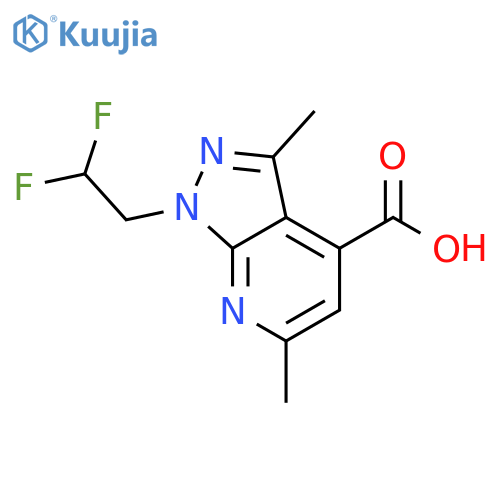 1-(2,2-difluoroethyl)-3,6-dimethyl-1H-pyrazolo3,4-bpyridine-4-carboxylic acid structure