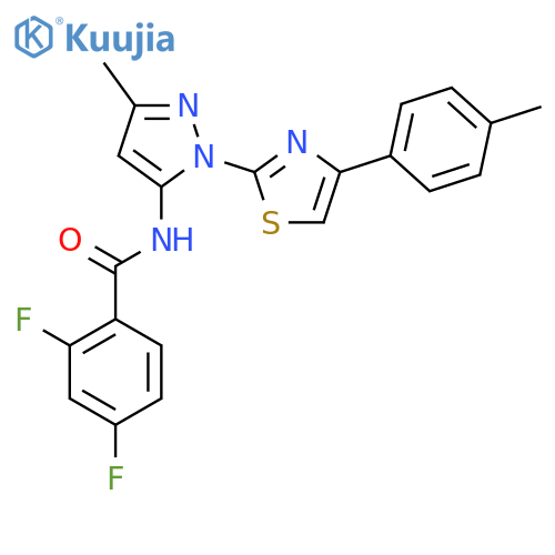 2,4-difluoro-N-{3-methyl-1-[4-(4-methylphenyl)-1,3-thiazol-2-yl]-1H-pyrazol-5-yl}benzamide structure