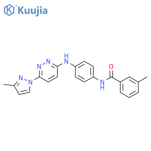 3-methyl-N-(4-{[6-(3-methyl-1H-pyrazol-1-yl)pyridazin-3-yl]amino}phenyl)benzamide structure