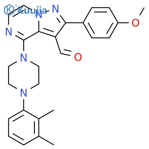 4-[4-(2,3-dimethylphenyl)piperazin-1-yl]-2-(4-methoxyphenyl)pyrazolo[1,5-a]pyrazine-3-carbaldehyde structure