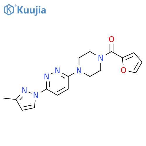 3-[4-(furan-2-carbonyl)piperazin-1-yl]-6-(3-methyl-1H-pyrazol-1-yl)pyridazine structure