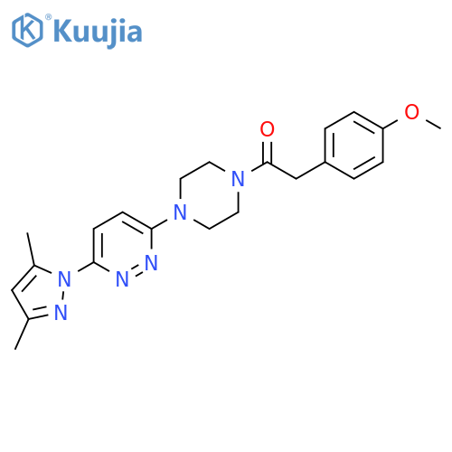 1-{4-[6-(3,5-dimethyl-1H-pyrazol-1-yl)pyridazin-3-yl]piperazin-1-yl}-2-(4-methoxyphenyl)ethan-1-one structure