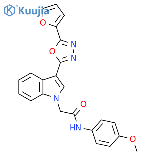 2-{3-[5-(furan-2-yl)-1,3,4-oxadiazol-2-yl]-1H-indol-1-yl}-N-(4-methoxyphenyl)acetamide structure