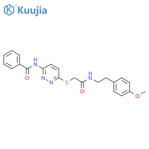 N-{6-[({[2-(4-methoxyphenyl)ethyl]carbamoyl}methyl)sulfanyl]pyridazin-3-yl}benzamide structure