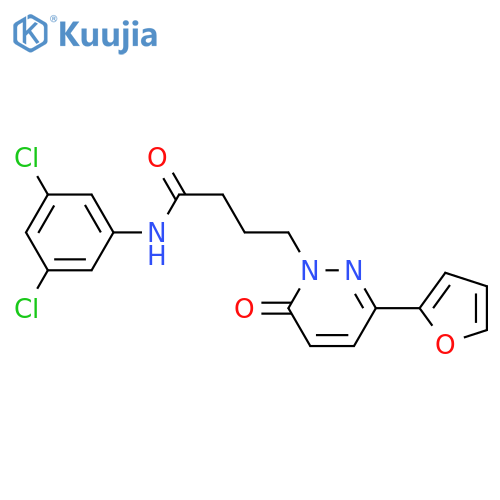 N-(3,5-dichlorophenyl)-4-[3-(furan-2-yl)-6-oxo-1,6-dihydropyridazin-1-yl]butanamide structure