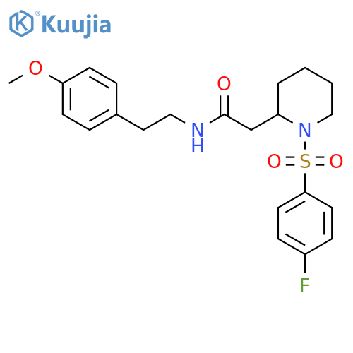 2-[1-(4-fluorobenzenesulfonyl)piperidin-2-yl]-N-[2-(4-methoxyphenyl)ethyl]acetamide structure