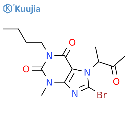 8-bromo-1-butyl-3-methyl-7-(3-oxobutan-2-yl)-2,3,6,7-tetrahydro-1H-purine-2,6-dione structure