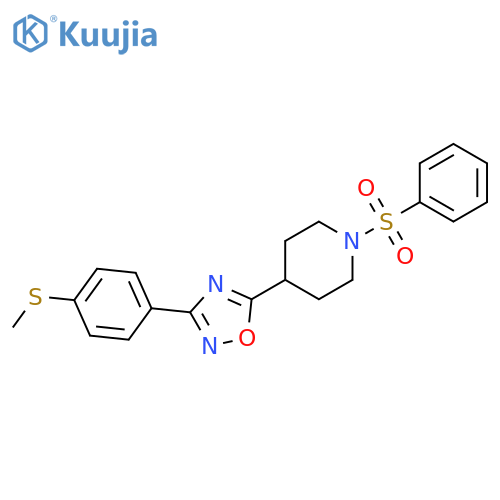 1-(benzenesulfonyl)-4-{3-[4-(methylsulfanyl)phenyl]-1,2,4-oxadiazol-5-yl}piperidine structure