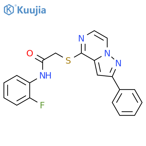 N-(2-fluorophenyl)-2-({2-phenylpyrazolo[1,5-a]pyrazin-4-yl}sulfanyl)acetamide structure