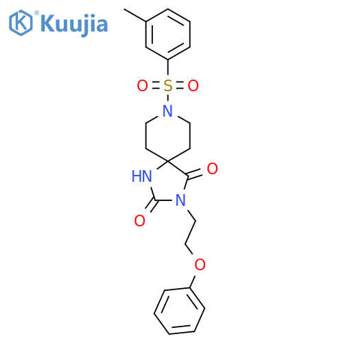 8-(3-methylbenzenesulfonyl)-3-(2-phenoxyethyl)-1,3,8-triazaspiro[4.5]decane-2,4-dione structure