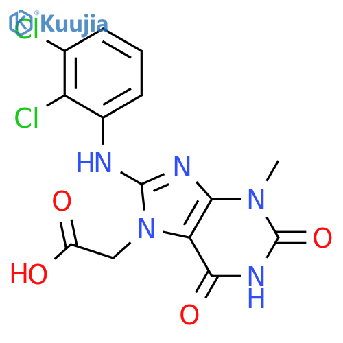 2-{8-[(2,3-dichlorophenyl)amino]-3-methyl-2,6-dioxo-2,3,6,7-tetrahydro-1H-purin-7-yl}acetic acid structure