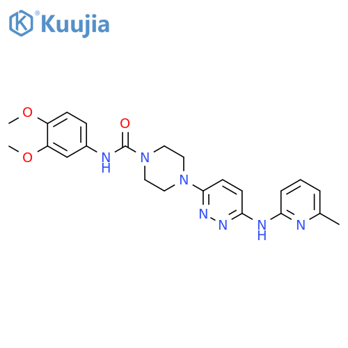 N-(3,4-dimethoxyphenyl)-4-{6-[(6-methylpyridin-2-yl)amino]pyridazin-3-yl}piperazine-1-carboxamide structure