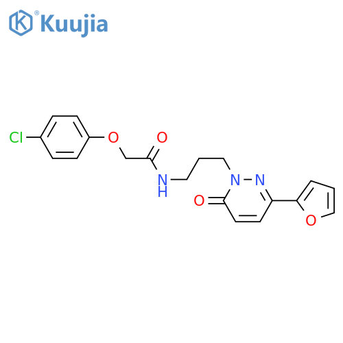 2-(4-chlorophenoxy)-N-{3-[3-(furan-2-yl)-6-oxo-1,6-dihydropyridazin-1-yl]propyl}acetamide structure