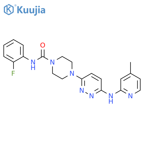 N-(2-fluorophenyl)-4-{6-[(4-methylpyridin-2-yl)amino]pyridazin-3-yl}piperazine-1-carboxamide structure