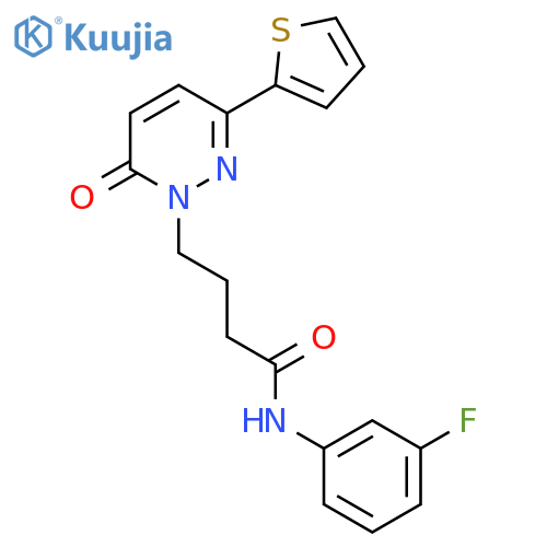 N-(3-fluorophenyl)-4-[6-oxo-3-(thiophen-2-yl)-1,6-dihydropyridazin-1-yl]butanamide structure