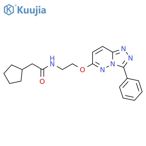 2-cyclopentyl-N-[2-({3-phenyl-[1,2,4]triazolo[4,3-b]pyridazin-6-yl}oxy)ethyl]acetamide structure