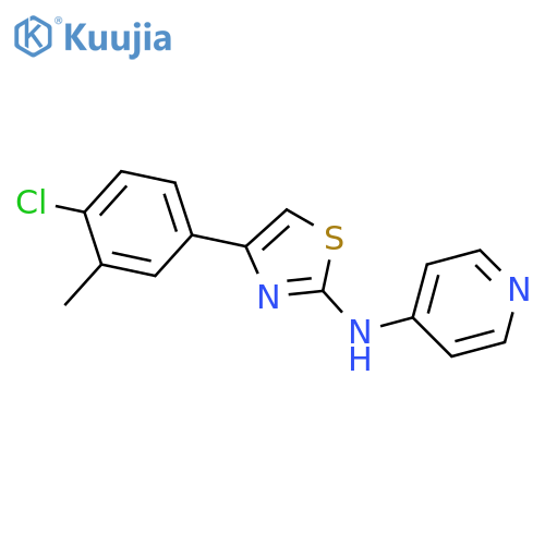 4-(4-chloro-3-methylphenyl)-N-pyridin-4-yl-1,3-thiazol-2-amine structure