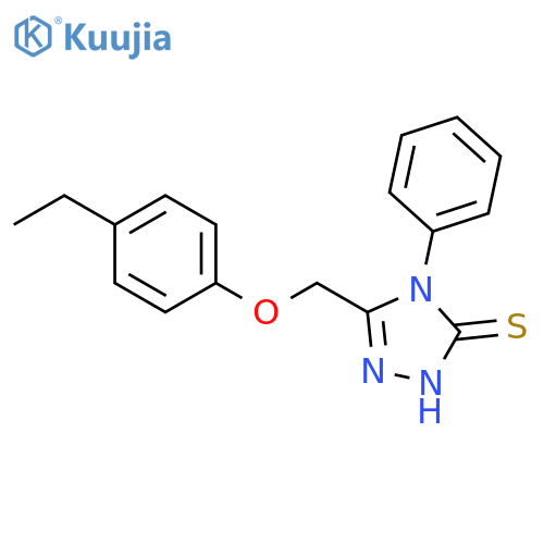 3-[(4-ethylphenoxy)methyl]-4-phenyl-1H-1,2,4-triazole-5-thione structure