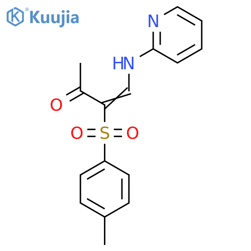 3-((4-Methylphenyl)sulfonyl)-4-(2-pyridylamino)but-3-EN-2-one structure