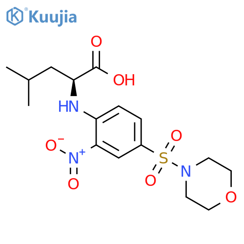 (2S)-4-methyl-2-[(4-morpholinosulfonyl-2-nitro-phenyl)amino]pentanoic acid structure