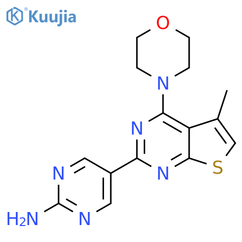 5-(5-Methyl-4-morpholinothieno[2,3-d]pyrimidin-2-yl)pyrimidin-2-amine structure