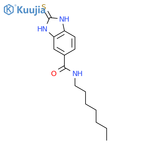 1H-Benzimidazole-5-carboxamide, N-heptyl-2,3-dihydro-2-thioxo- structure