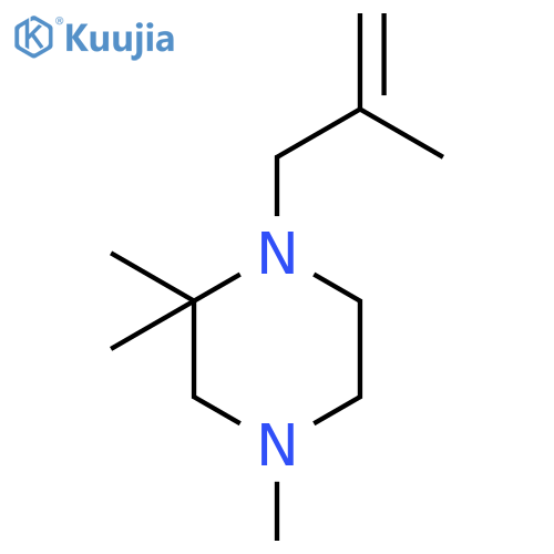 2,2,4-trimethyl-1-(2-methylprop-2-en-1-yl)piperazine structure