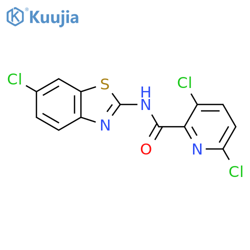 3,6-dichloro-N-(6-chloro-1,3-benzothiazol-2-yl)pyridine-2-carboxamide structure