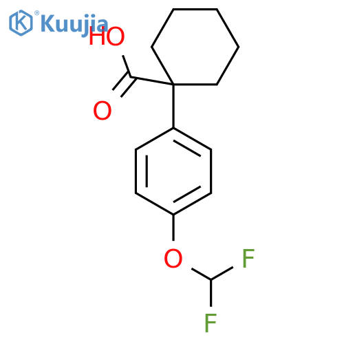 1-4-(difluoromethoxy)phenylcyclohexane-1-carboxylic acid structure