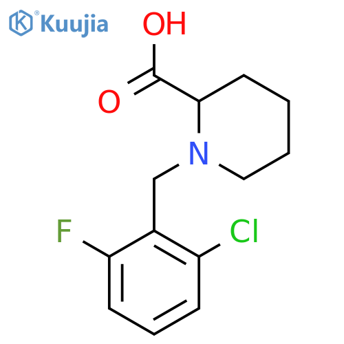 1-(2-Chloro-6-fluoro-benzyl)-piperidine-2-carboxylic acid structure