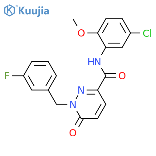 N-(5-chloro-2-methoxyphenyl)-1-[(3-fluorophenyl)methyl]-6-oxo-1,6-dihydropyridazine-3-carboxamide structure