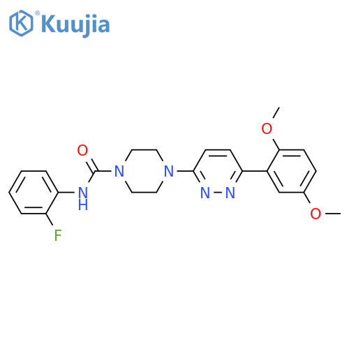 4-[6-(2,5-dimethoxyphenyl)pyridazin-3-yl]-N-(2-fluorophenyl)piperazine-1-carboxamide structure